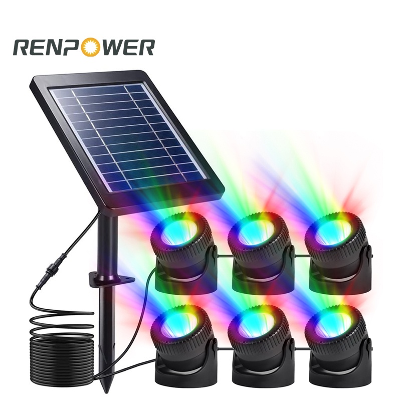 Nuevas luces LED solar IP68 luces solares submarinas de color al aire libre Iluminación decorativa de piscina
