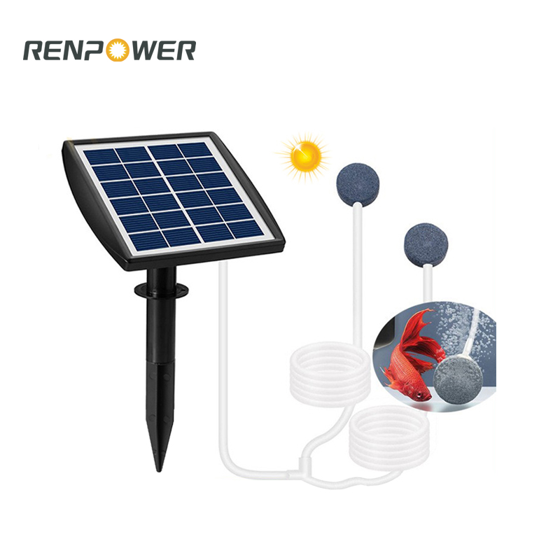 Nueva bomba solar de oxígeno 2W Tipo de almacenamiento Patio de pesca al aire libre Estanque de oxígeno para el hogar pequeño